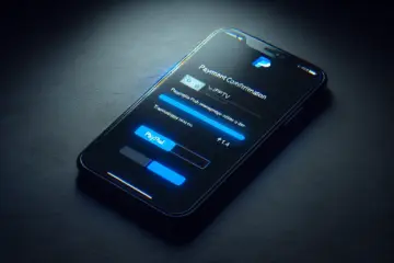 A smartphone on a dark surface, showing a PayPal payment confirmation for an IPTV service.