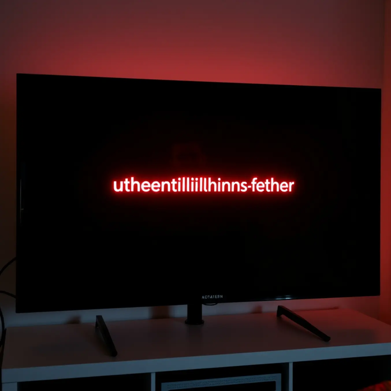 A German "Authentifizierungsfehler" error message glows on a TV, illuminating a frustrated user's reflection.